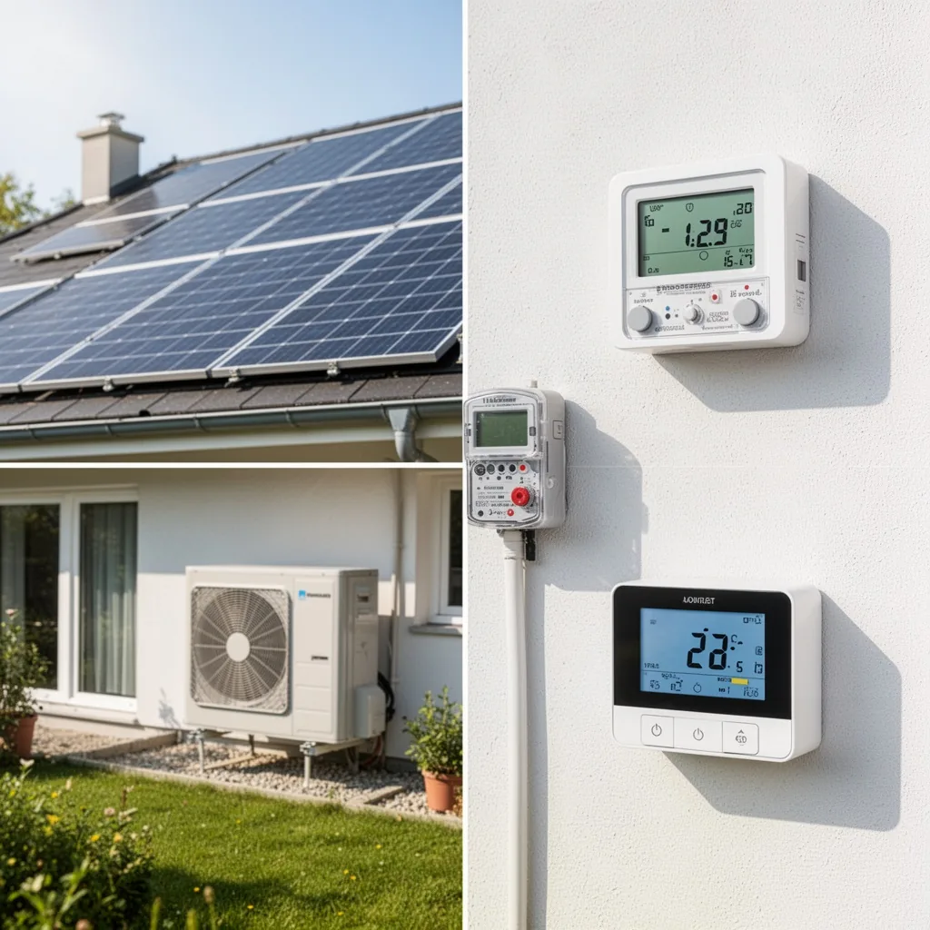 Schéma d'une coupe de maison montrant la surface au sol et la hauteur sous plafond, avec une flèche de conversion des mètres