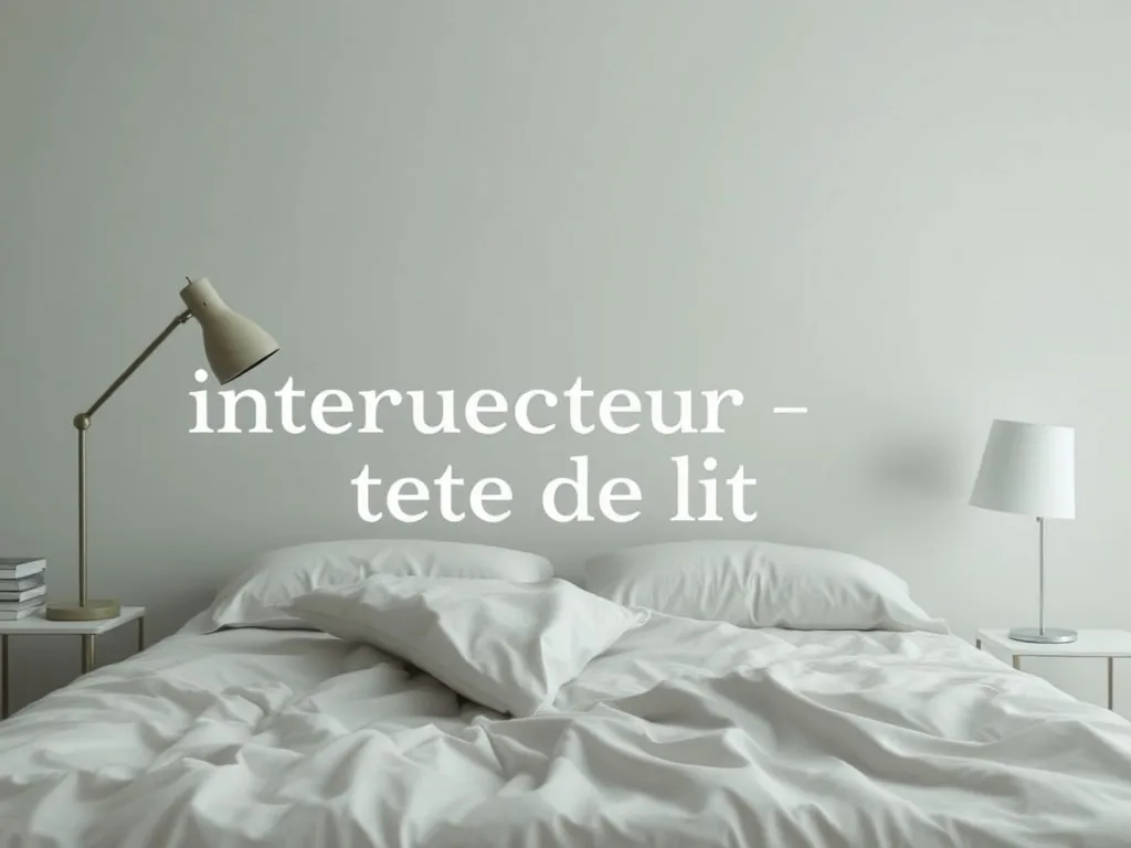 Interrupteur va-et-vient et prise USB intégrés à une tête de lit en bois clair, avec une applique de lecture orientable.